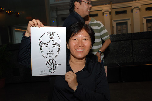 Caricature live sketching for Autism Association(Singapore)- Staff Dinner 2010 - 1