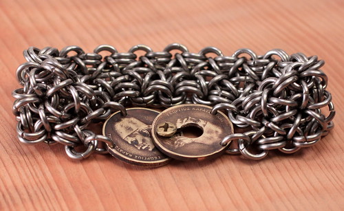 Greek Drachmes Chainmail Bracelet