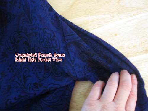 Completed Seam from Outside of Garment