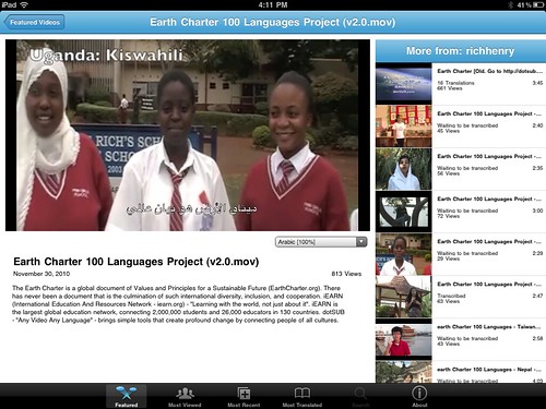 dotSUB on iPad - video with subtitle