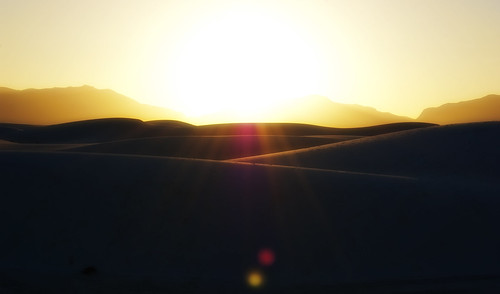 Sunset over the San Andres Mountains at White Sands
