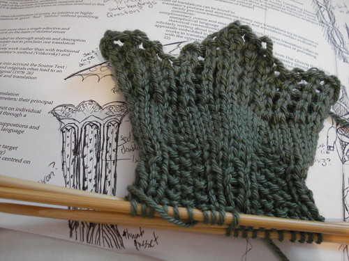 Russell Square Mitts design in progress