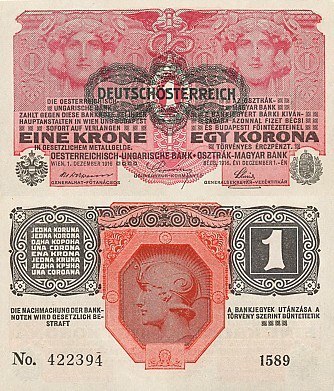 1 Krone Rakúsko 1919, P49