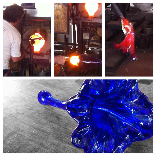 A collage of glass blower images in Santa Fe