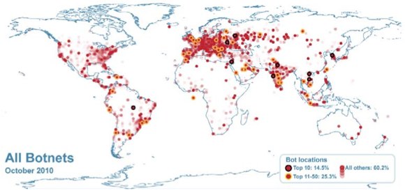 Botnet world map