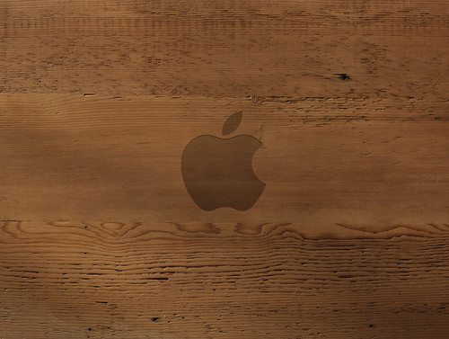 wallpaper wood grain. Apple Wood Grain Carved Logo