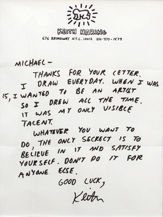 Keith Haring letter