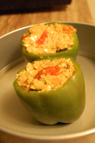 Homemade Couscous and Feta Stuffed Peppers