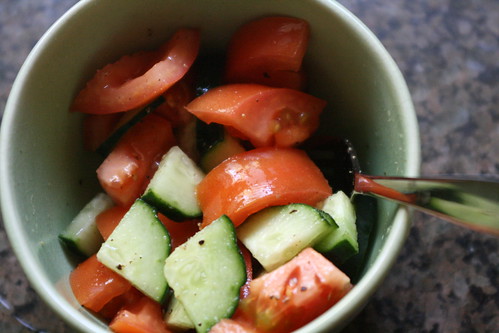 tomato and cucumber.