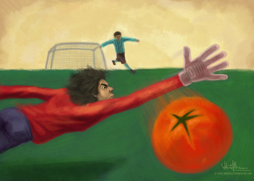 digital illustration of soccer tomato illustration - small