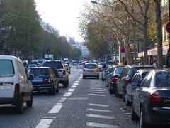 Bike lane on Boulevard de Courcelles