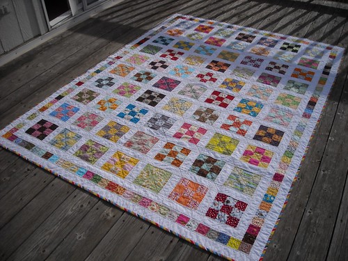 9-patch quilt after washing/drying