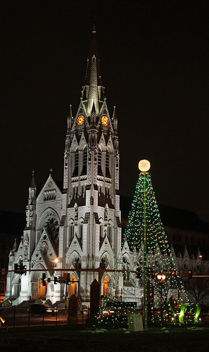 Church and Christmas Tree