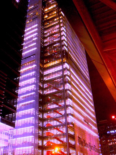 new york times building at night. new york times building night.
