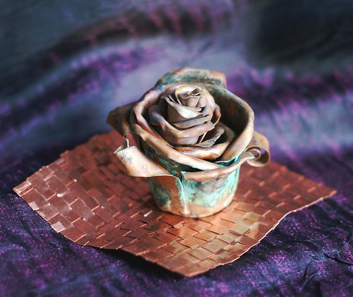Copper Rose Incense Burner - Product Photo