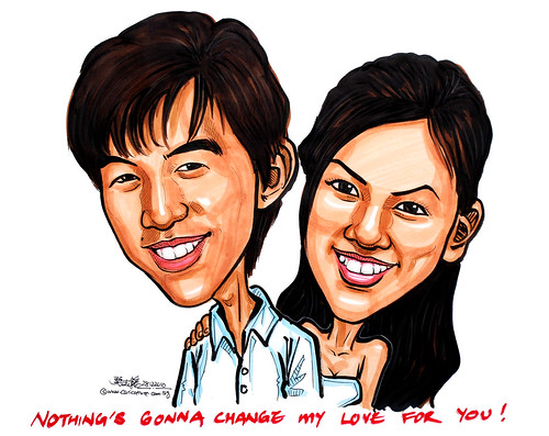 couple caricatures in colour 28122011