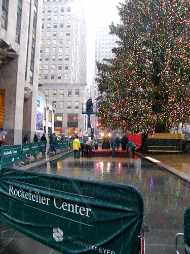 Rockefeller center tree being taken down!