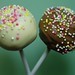 Cake pops, in white and milk chocolate covering