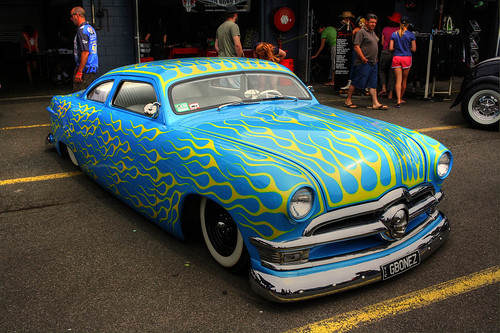 1950 Ford Lead Sled A single spinner Ford with an amazing flamed paint job