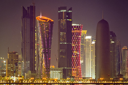 day skyline. Qatar National Day Skyline II