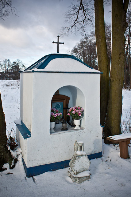 Kapliczka przy drodze Rawka - Bartniki
