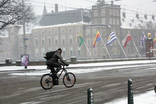Bike in the snow — The Hague
