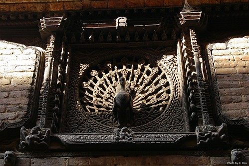 Bhaktapur - peacock window