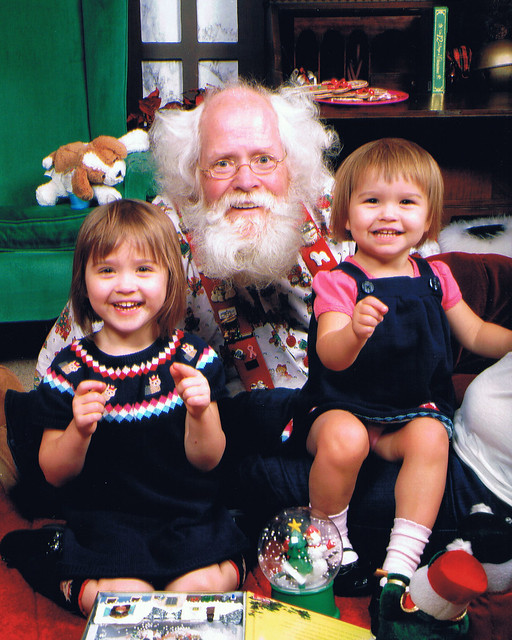 Jo and Lucy with Santa