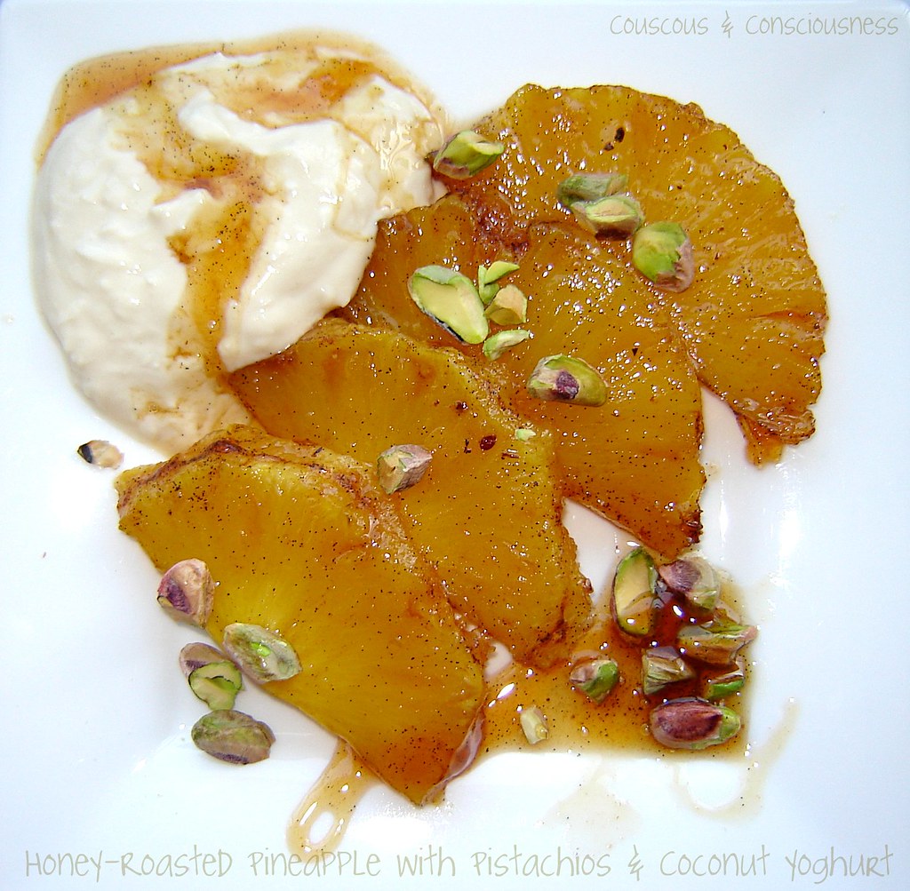Honey Roasted Pineapple with Pistachios and Coconut Yoghurt 3