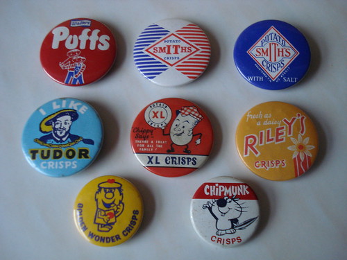Vintage badges - potato crisps
