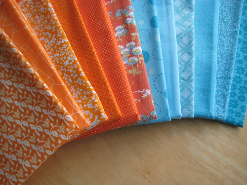 an orange + turquoise quilt