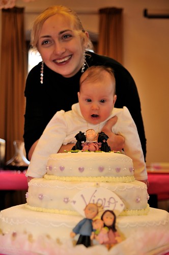 Viola's baptism cake topper