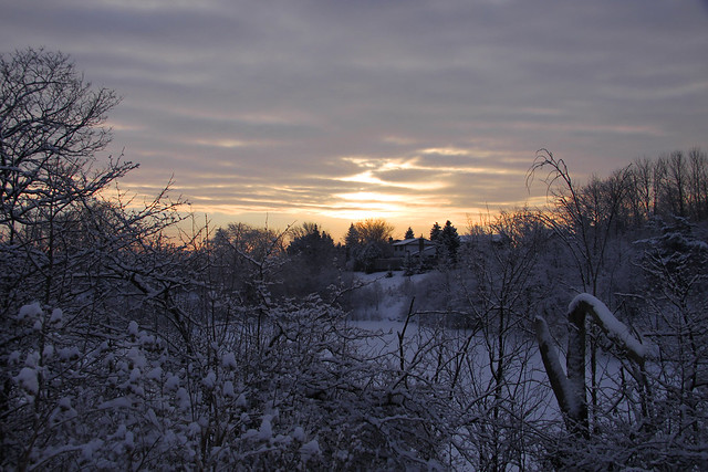 sunrise in snow