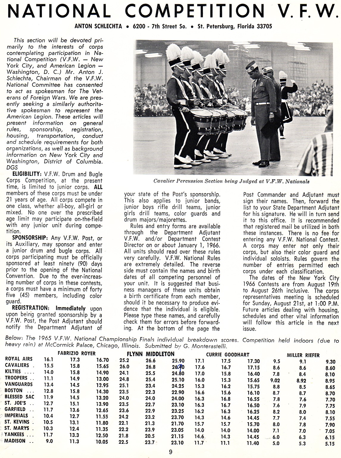Historical Drum Corps Publications: National Competition V.F.W. (pic