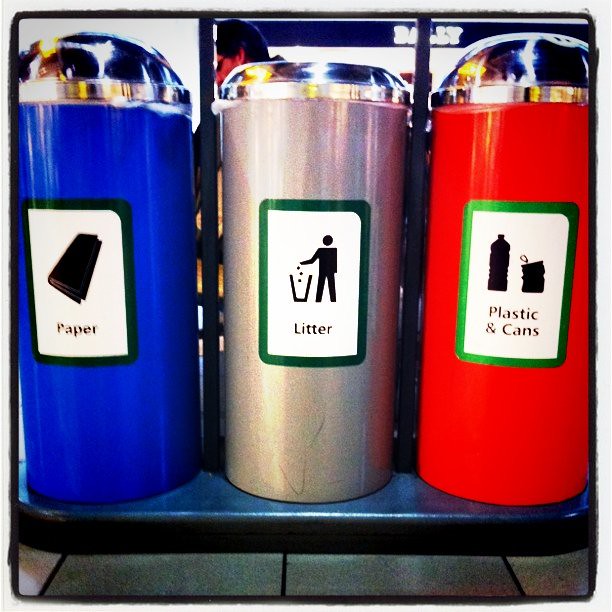 Even the trash cans are cool in London's Heathrow Airport!