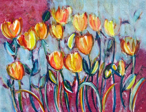 Abstract Tulips - Watercolor