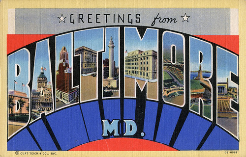 Greetings from Baltimore, Maryland - Large Letter Postcard