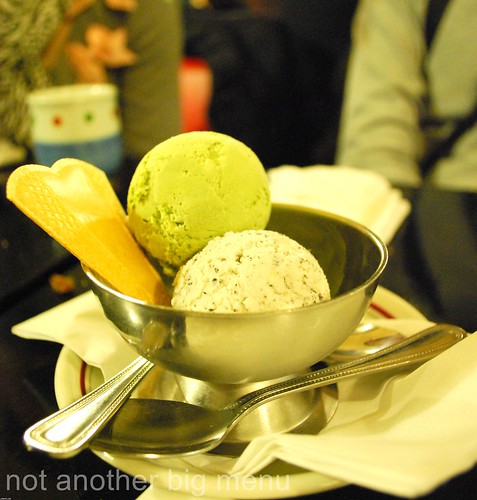 Asakusa, Camden - Green tea and black sesame ice cream £3.40
