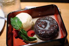 Brownie de chocolate con helado de vainilla