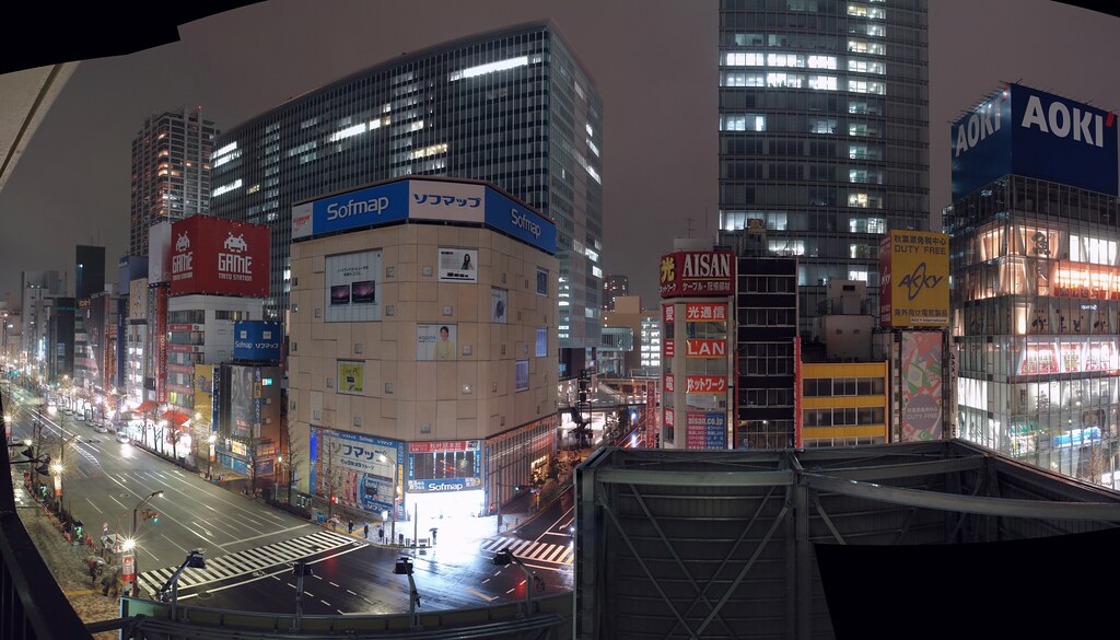 Akihabara main street at 8PM (power saving mode)