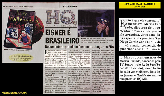 "Eisner é brasileiro" - Jornal do Brasil - 27/06/2005