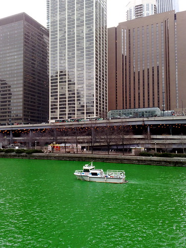 Chicago River dyed green by Marit and Toomas Hinnosaar on Flickr