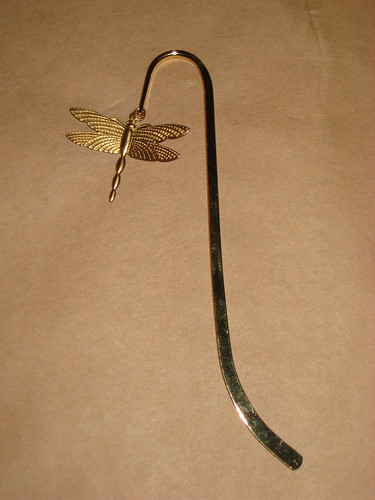 Day 38: Gold Dragonfly Metal Bookmark 