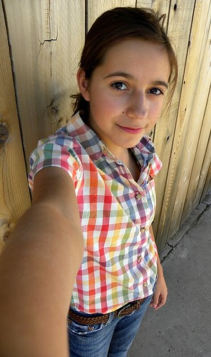 Rainbow gingham outfit