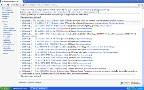 startet wiki side om trakassering i 2007