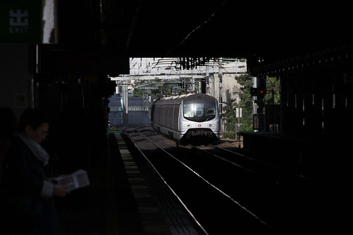 Metro Cammell EMU arrives into Sha Tin station