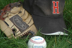 Ball, glove, hat