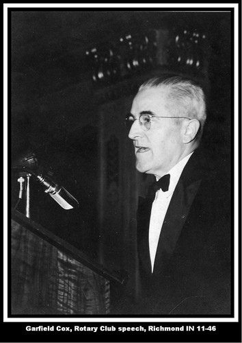 Garfield Cox, Rotary Club speech, Richmond IN 11-46