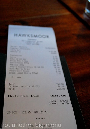Hawksmoor receipt