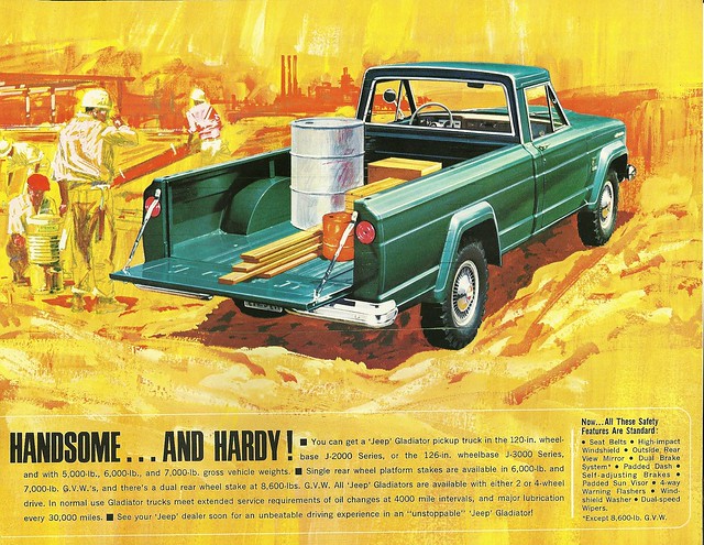 auto truck ads advertising jeep pickup brochure gladiator 1965 j2000 j3000